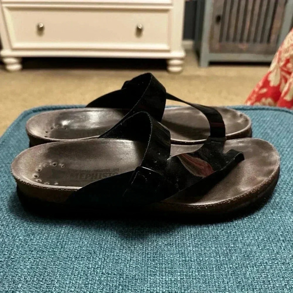 Mephisto Size 41 (Size 11) Black Patent Sandals - Picture 3 of 6